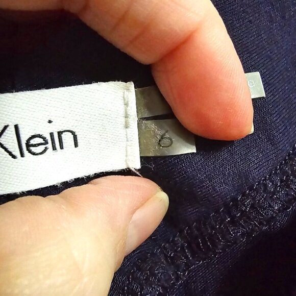 Calvin Klein Indigo Pleated Minimalist Sleeveless Knee Length Casual Dress Sz 6 - Picture 7 of 9